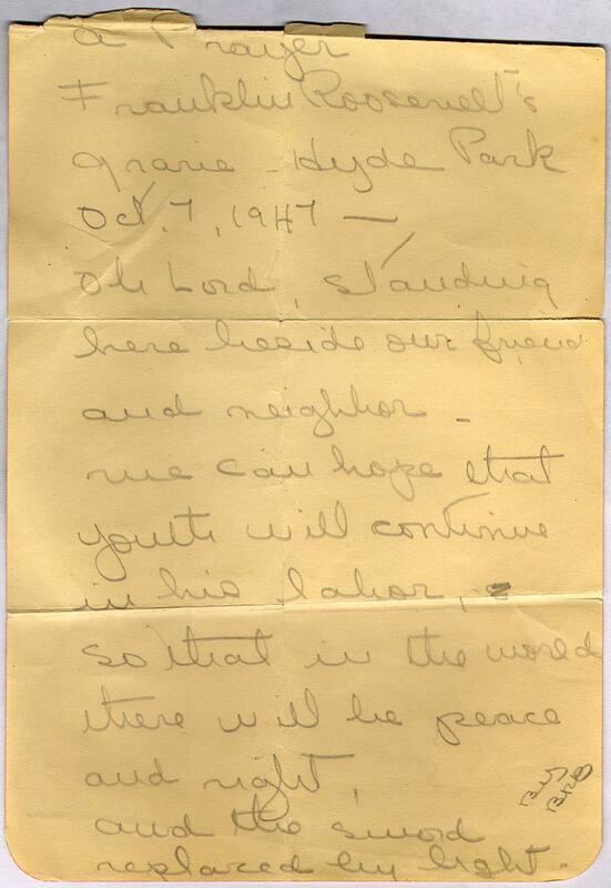 A Prayer—Franklin D. Roosevelt’s Grave—Hyde Park, October 7, 1947