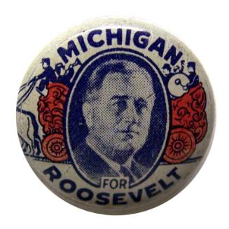 Roosevelt Campaign Button, 1936