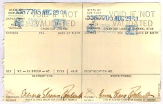 Driver's License Issued to Eleanor Roosevelt