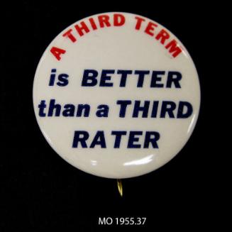 Roosevelt Campaign Button, 1940