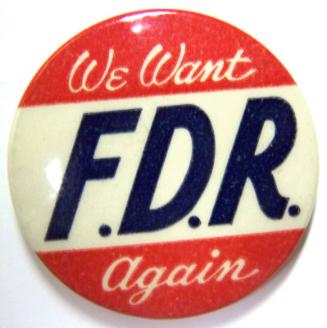 Roosevelt Campaign Button, 1940
