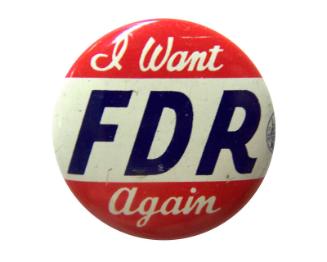 Roosevelt Campaign Button, 1940