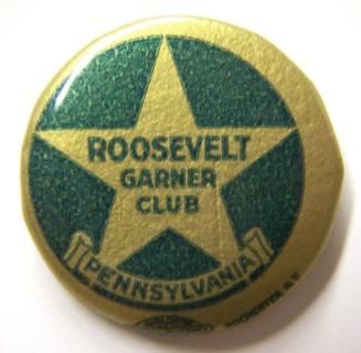 Roosevelt and Garner Campaign Button, 1936