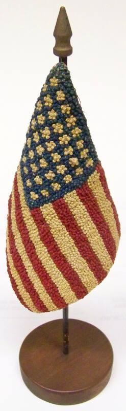 American Flag with Wood Stand