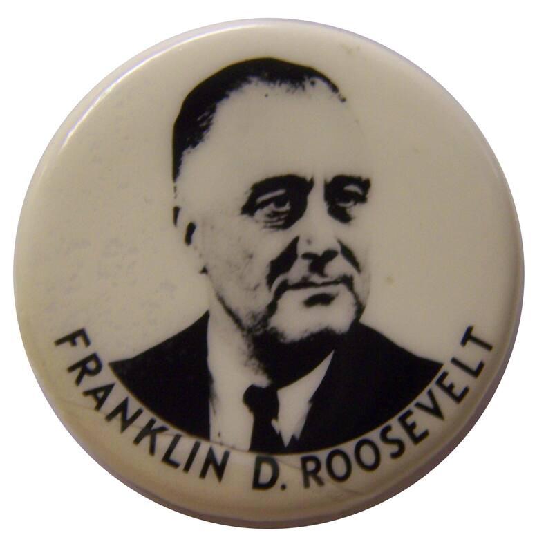 Roosevelt Campaign Button, 1936