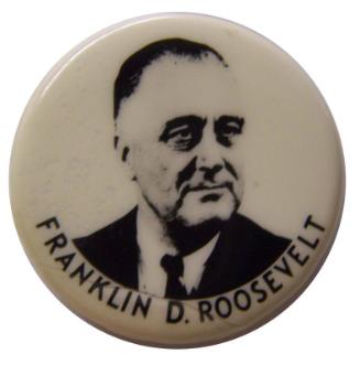Roosevelt Campaign Button, 1936