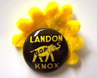 Landon and Knox Campaign Button, 1936