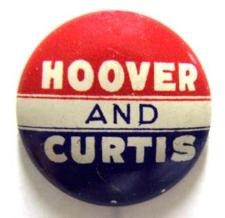 Hoover and Curtis Campaign Button, 1932
