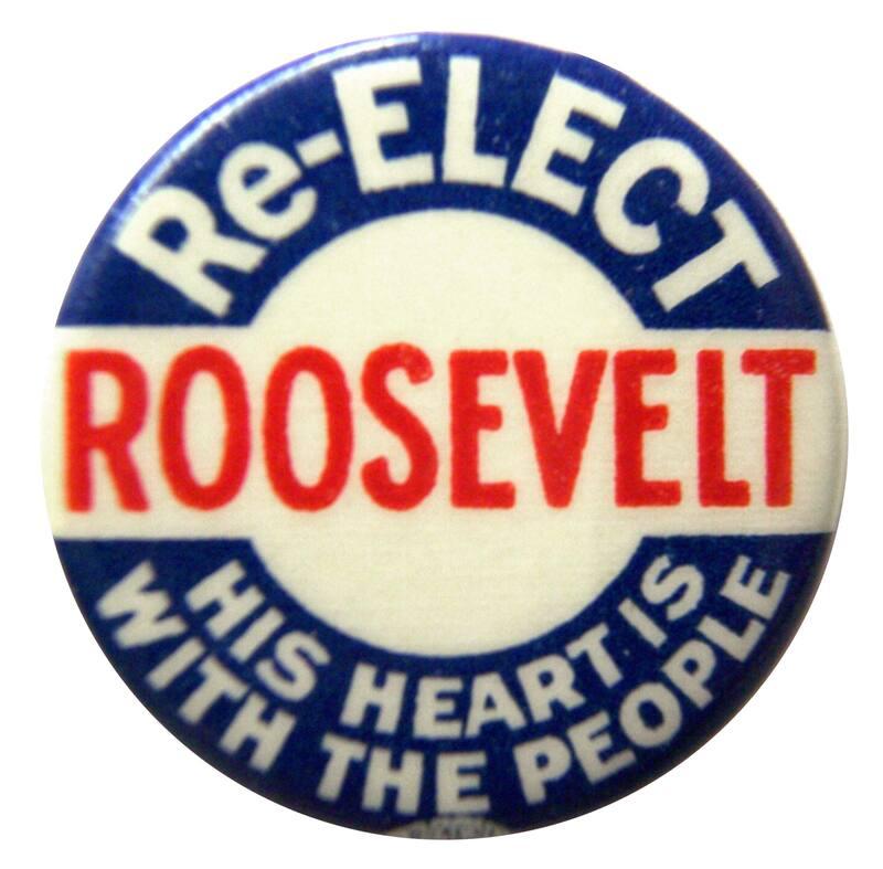 Roosevelt Campaign Button, 1936