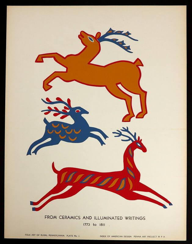 Folk Art of Rural Pennsylvania, Plate 3: From Ceramics and Illuminated Writings, 1773 to 1811