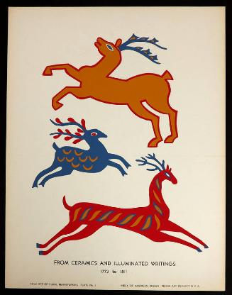 Folk Art of Rural Pennsylvania, Plate 3: From Ceramics and Illuminated Writings, 1773 to 1811
