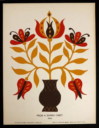 Folk Art of Rural Pennsylvania, Plate 5: From a Dower Chest, 1804