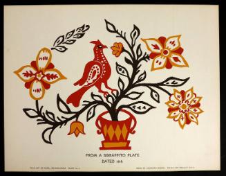 Folk Art of Rural Pennsylvania, Plate 8: From a Sgraffito Plate, Dated 1816