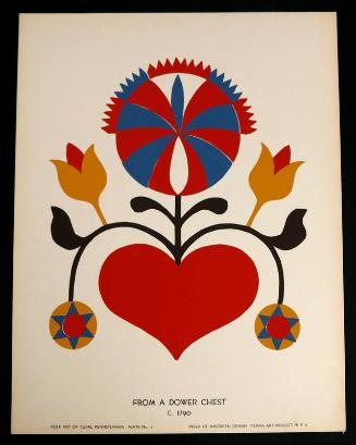 Folk Art of Rural Pennsylvania, Plate 13: From a Dower Chest, C. 1790