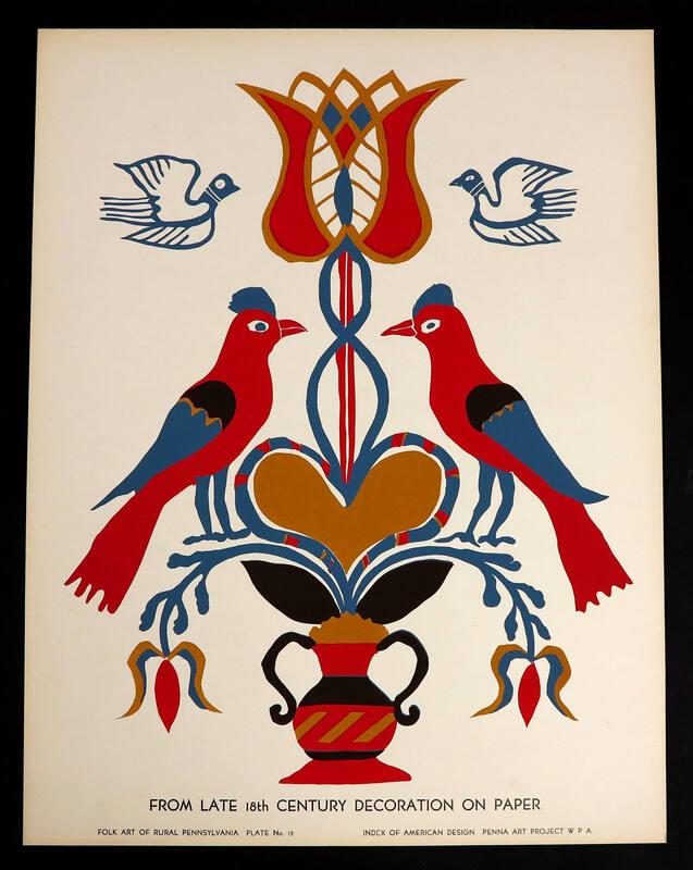 Folk Art of Rural Pennsylvania, Plate 15: From Late 18th Century Decoration on Paper