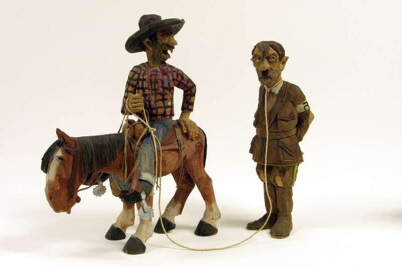 Cowboy and Adolf Hitler Sculpture