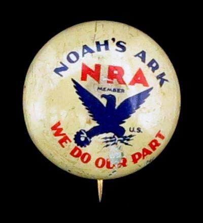 National Recovery Administration (NRA) Member Button