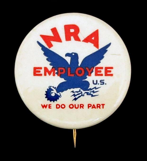National Recovery Administration (NRA) Employee Button