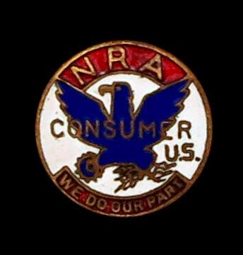 National Recovery Administration (NRA) Consumer Lapel Stud