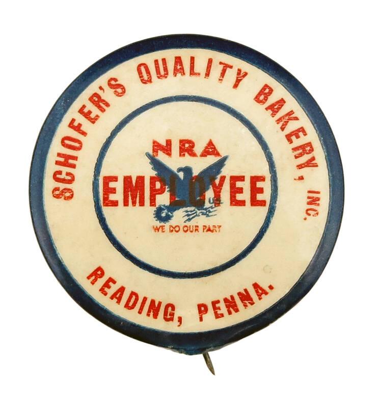 National Recovery Administration (NRA) Employee Button