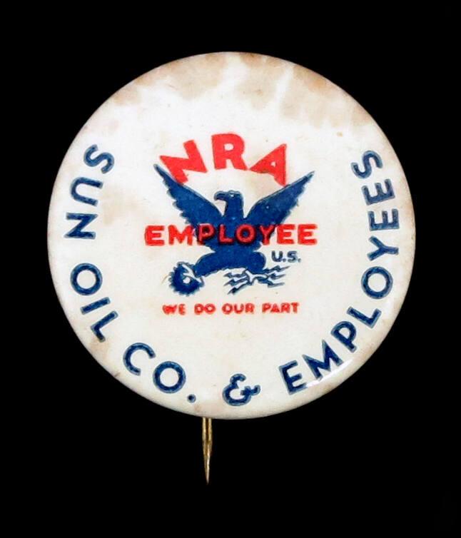 National Recovery Administration (NRA) Employee Button
