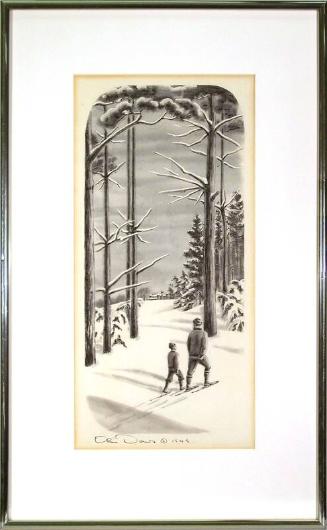 Illustration for Franklin Roosevelt at Hyde Park: Snowshoeing