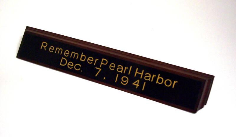 Remember Pearl Harbor Desk Piece