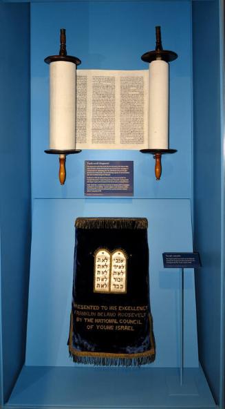 Torah Scroll (fragment) and Torah Mantle