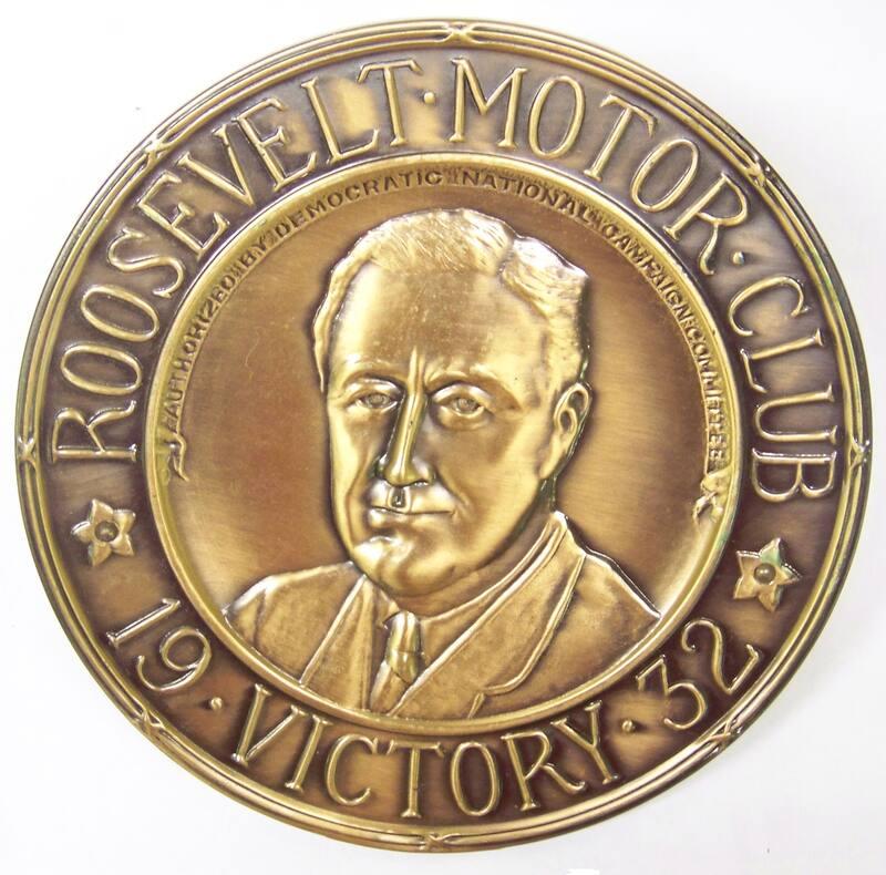Roosevelt Motor Club Victory Radiator Ornament, 1932