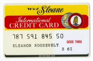 W&J Sloane International Credit Card Used by Eleanor Roosevelt