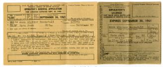 Driver's License Renewal Application Used by Eleanor Roosevelt