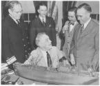 FDR expresses his thanks for the 8 foot model of the SS JOHN BIDWELL, cargo carrier, presented …