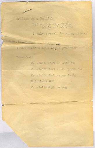 Sheet of Paper Containing Two Poems