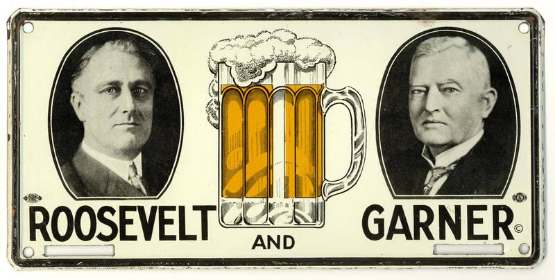 Roosevelt and Garner Campaign License Plate, 1932