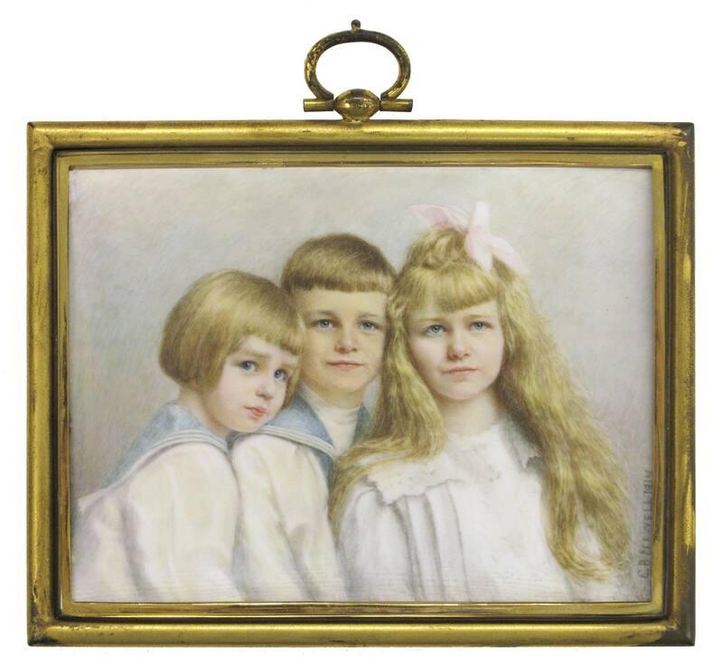 Group Portrait of Elliott, James, and Anna Roosevelt