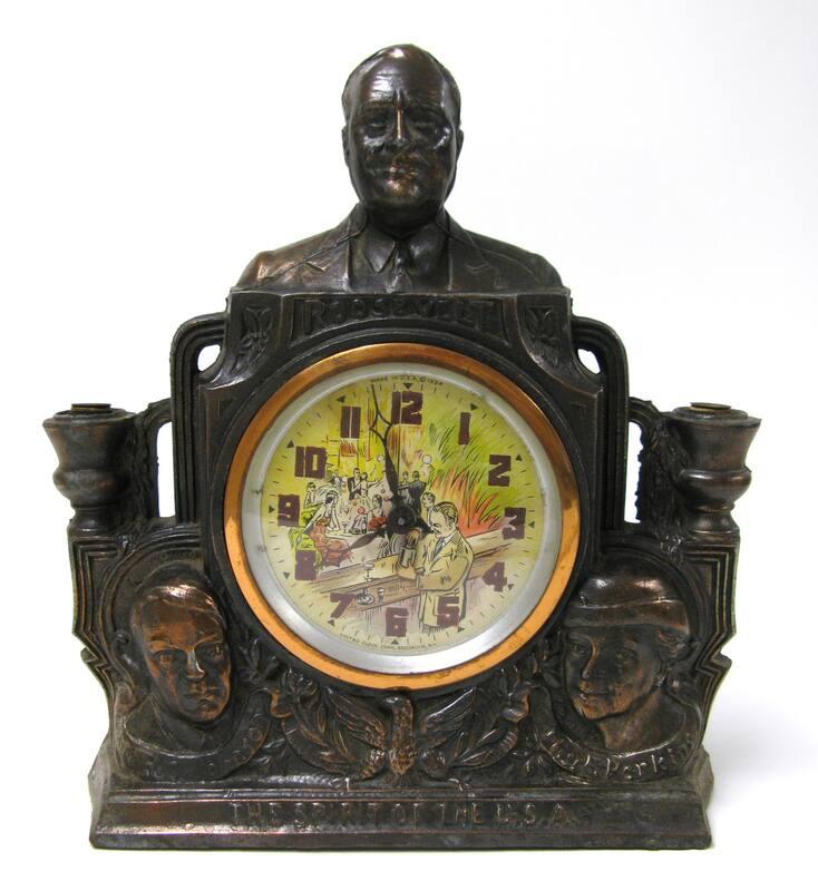 Franklin Roosevelt Combination Lamp and Clock