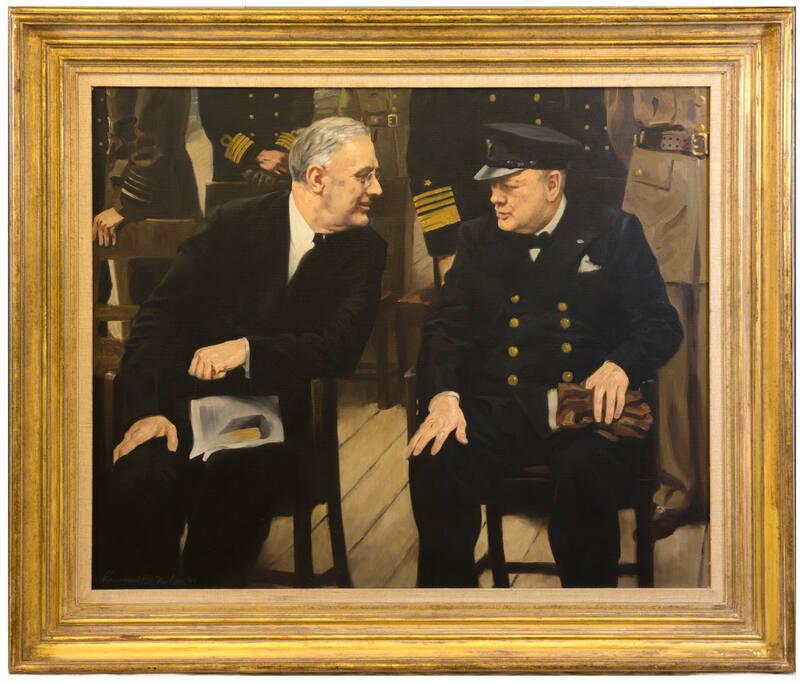 Franklin Roosevelt and Winston Churchill Aboard the HMS Prince of Wales ...