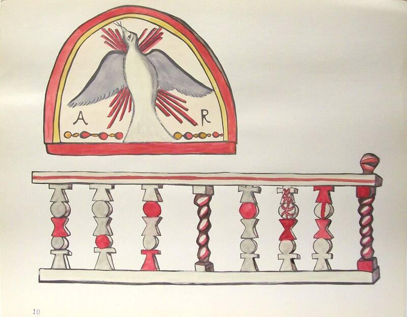 Portfolio of Spanish Colonial Design, Plate 10: Holy Ghost, lunette; Altar Rail, Chimayo