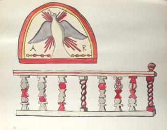 Portfolio of Spanish Colonial Design, Plate 10: Holy Ghost, lunette; Altar Rail, Chimayo