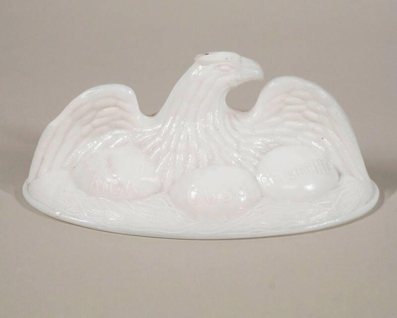 Milk Glass Eagle Dish Cover