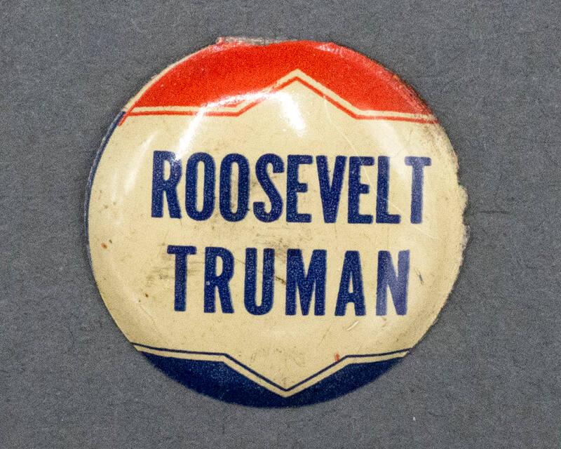 Roosevelt and Truman Campaign Lapel Tab, 1944