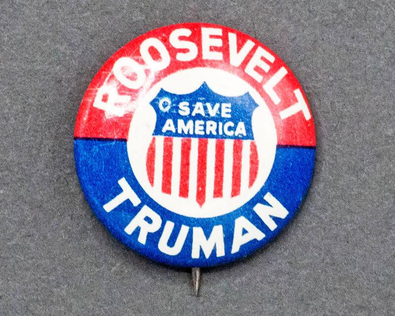 Roosevelt and Truman Campaign Button, 1944