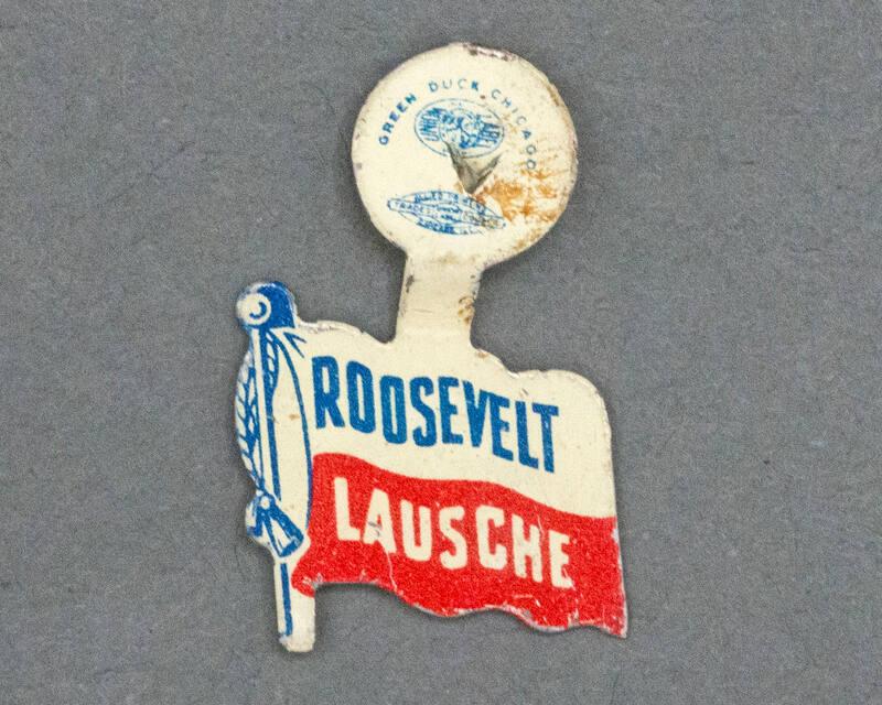 Roosevelt and Lausche Campaign Lapel Tab, 1944