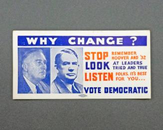 Roosevelt and Barkley Campaign Card, 1944