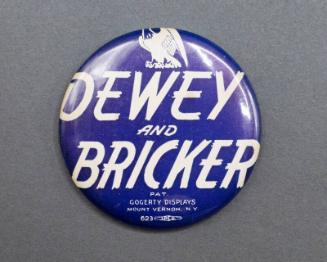 Dewey and Bricker Campaign Button, 1944