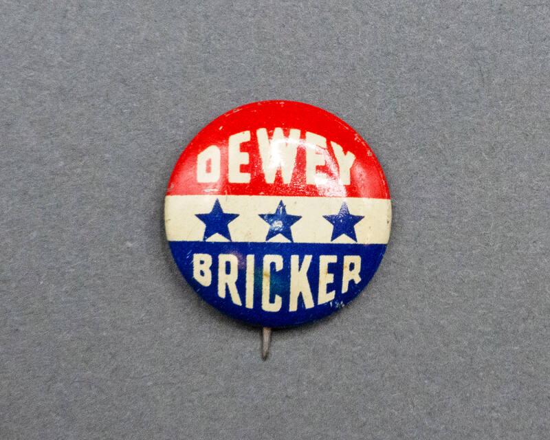 Dewey and Bricker Campaign Button, 1944