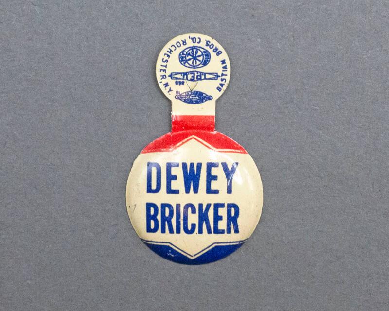 Dewey and Bricker Campaign Lapel Tab, 1944