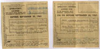Driver's License Issued to Eleanor Roosevelt