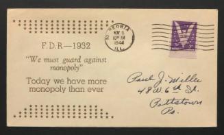 Anti-Roosevelt Campaign Stamp Cover