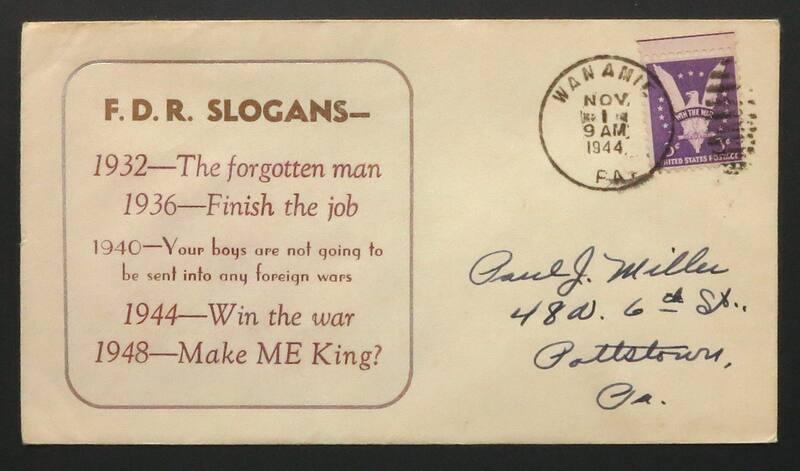 Anti-Roosevelt Campaign Stamp Cover
